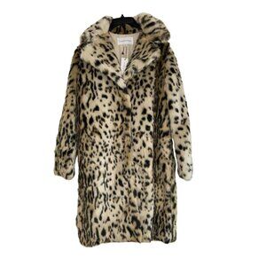 NEW Cupcakes and Cashmere Leopard Printed Faux Fur Jacket - Women's Small